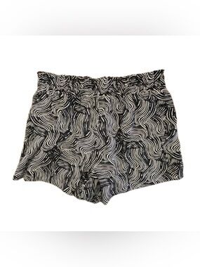 a new day Black and White Wave-Pattern High Waist Shorts